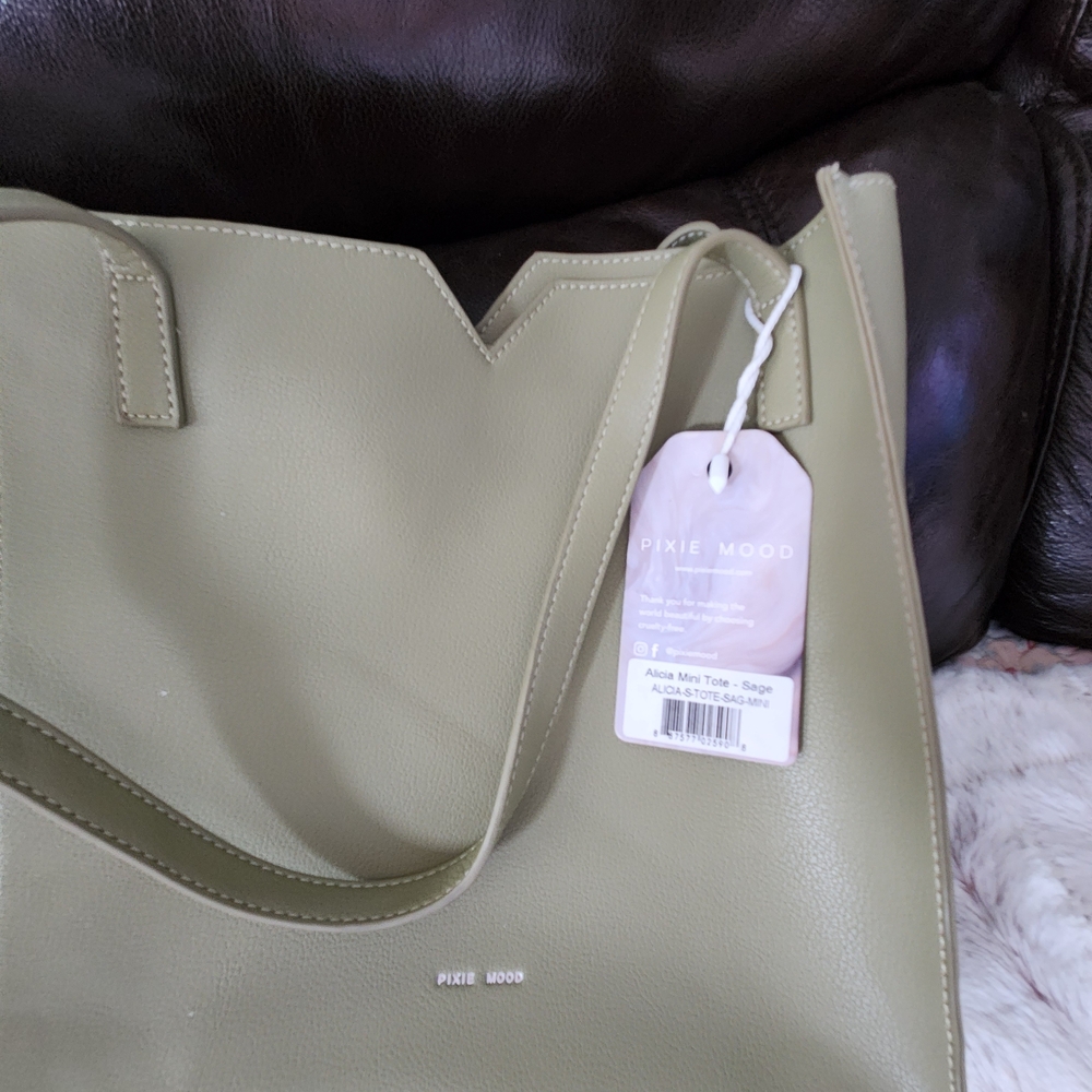 Pixie Mood Sage Alicia Mini Tote - Vegan Leather Shoulder Bag